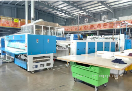 Flatwork finishing equipment in the workshop