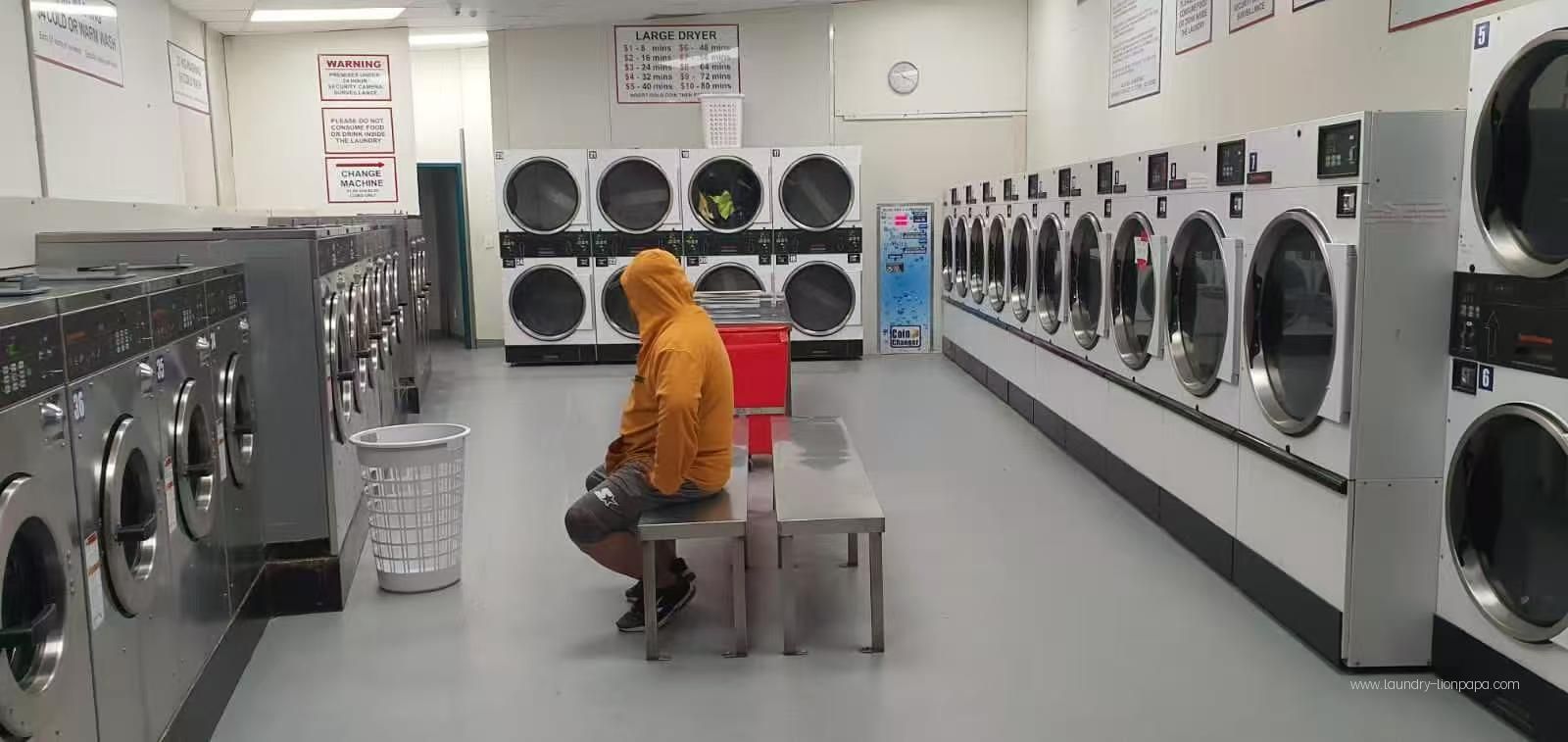 General illustration of a self-service laundromat interior