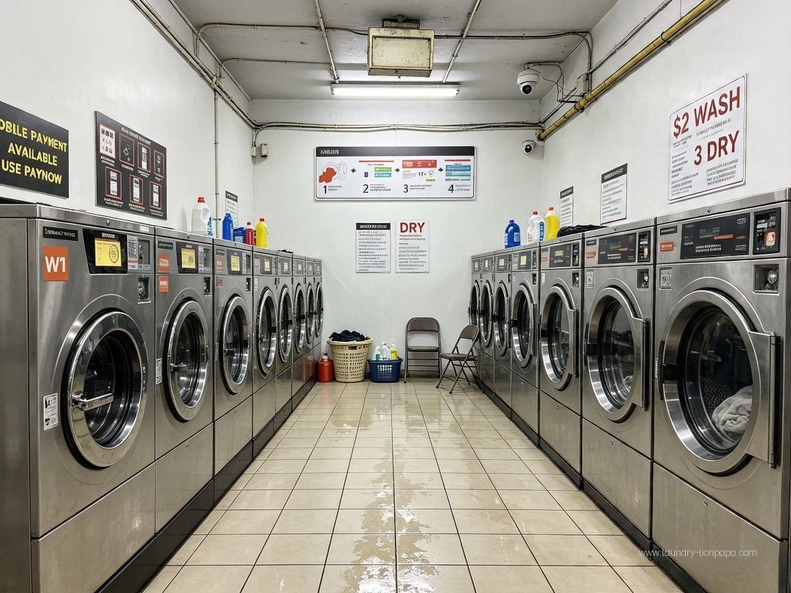 General illustration of a self-service laundromat