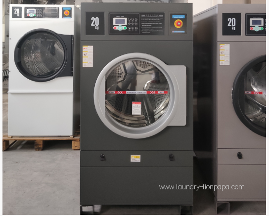 Commercial laundry machines on display