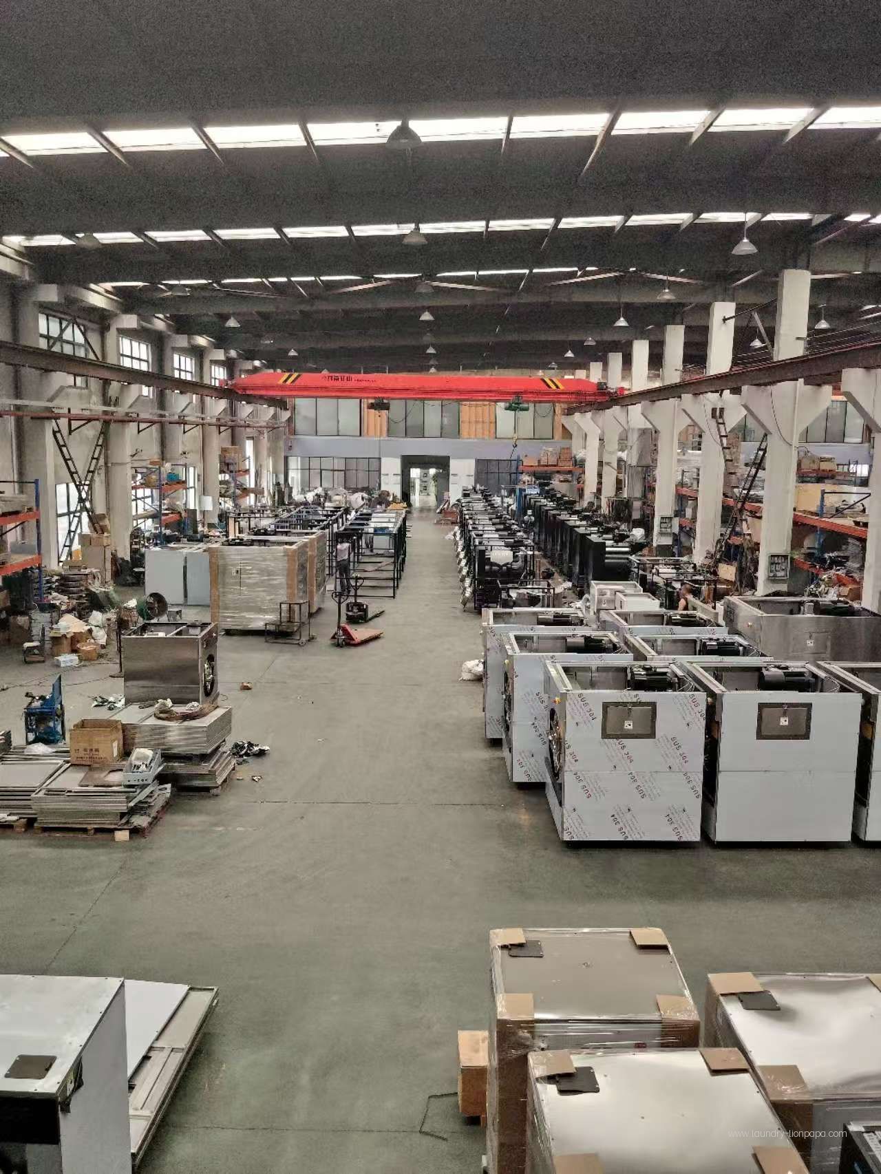 Laundry equipment production area